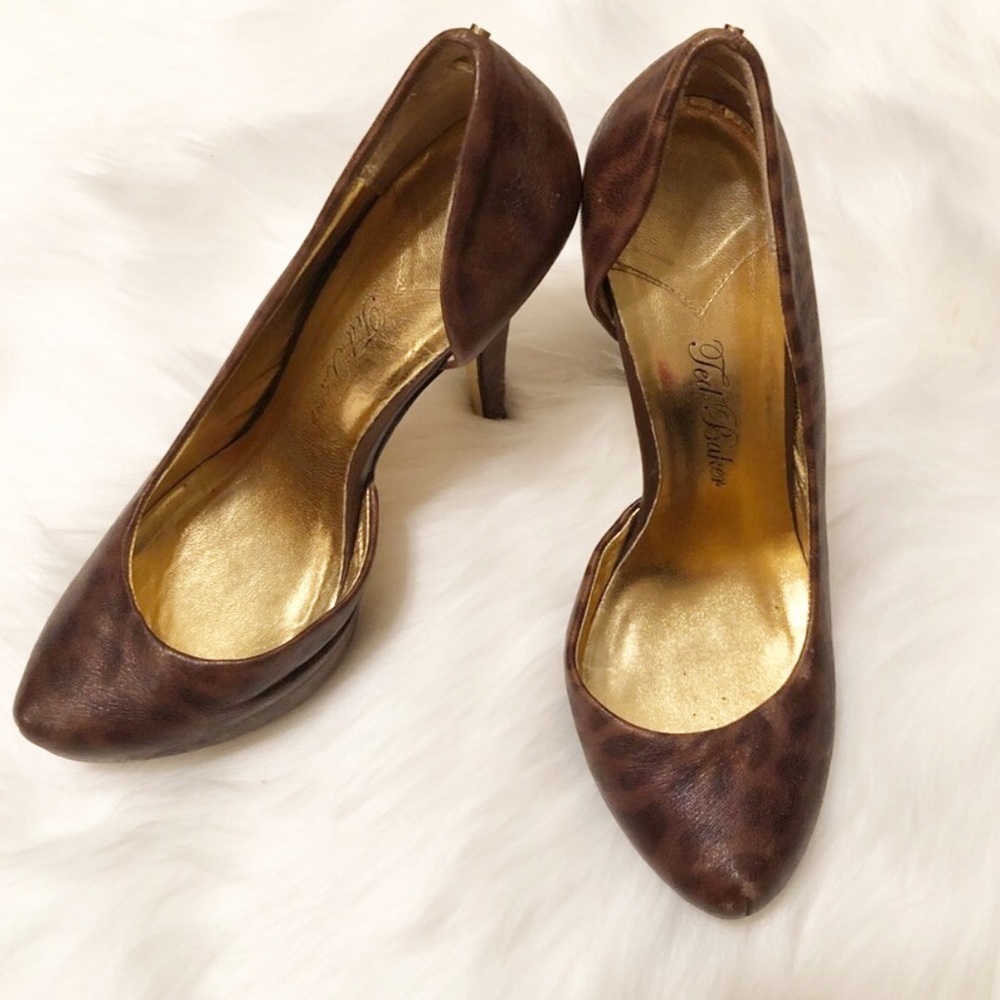 Ted Baker D’Orsay Leopard print stilettos heels - Picture 1 of 8